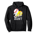 Ball Heart Ball Aunt Baseball Softball Hoodie - Trendy Graphic Men Women - T-Shirt, Sweatshirt, Hoodie