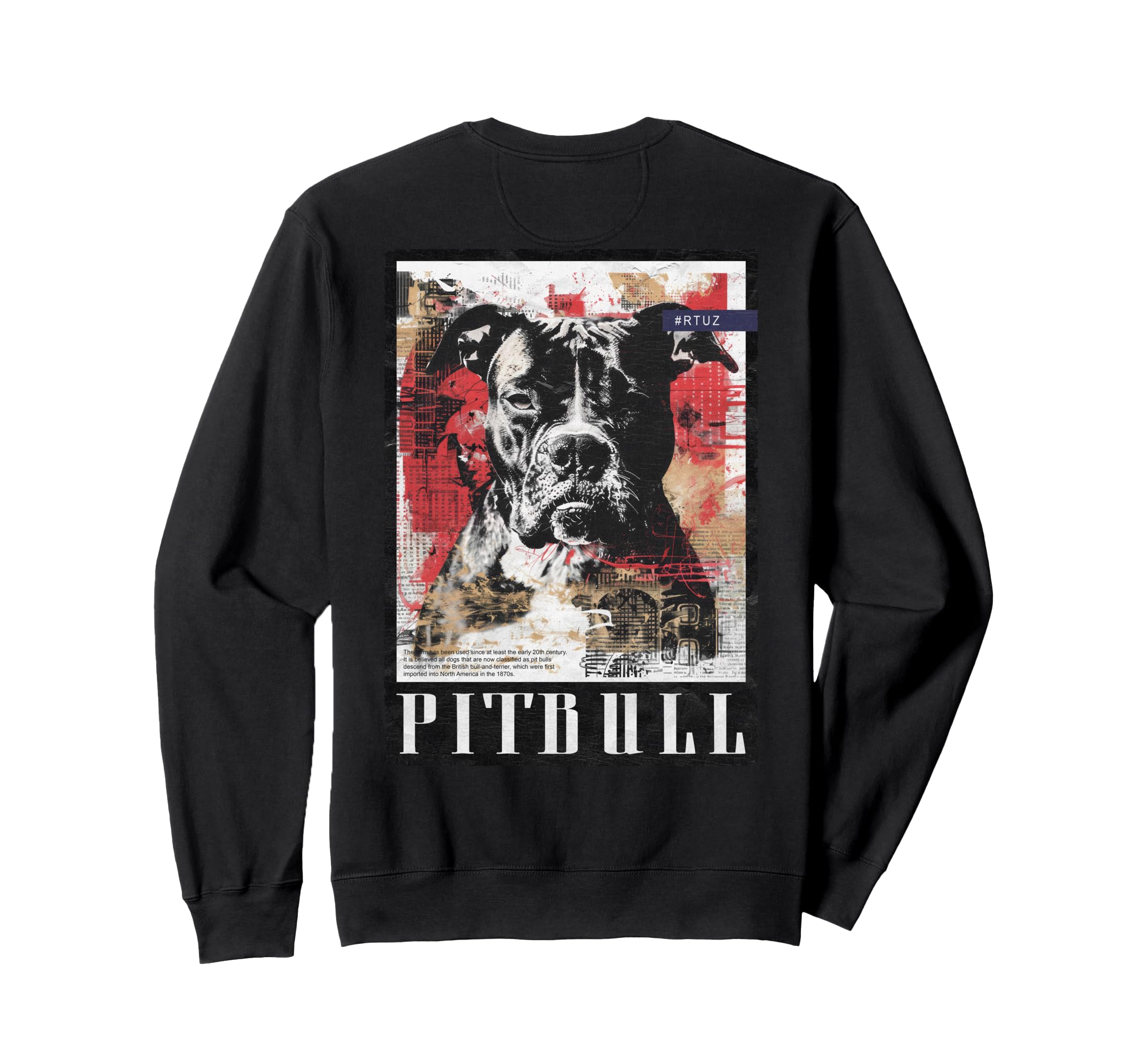 Back Y2K Streetwear Dog Pit Bull Sweatshirt - Minimalist Print for Adults - T-Shirt, Sweatshirt, Hoodie