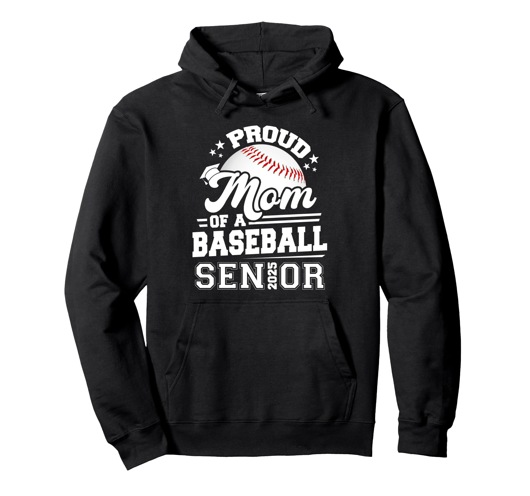 Proud Mom Baseball Senior Class 2025 Hoodie - Custom Art Print for Adults - T-Shirt, Sweatshirt, Hoodie
