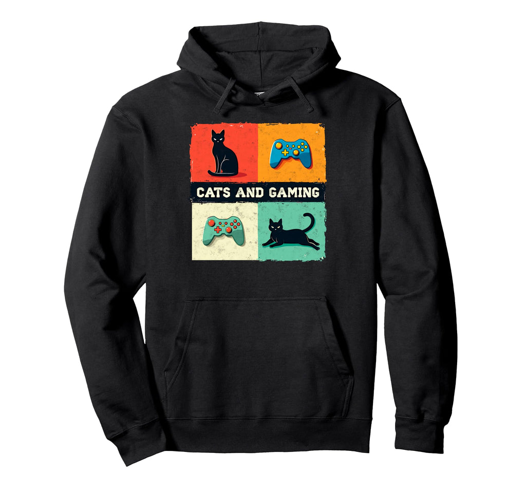 Games Gamer Cats And Gaming Cat Video Game Hoodie - Trendy Graphic Unisex - T-Shirt, Sweatshirt, Hoodie