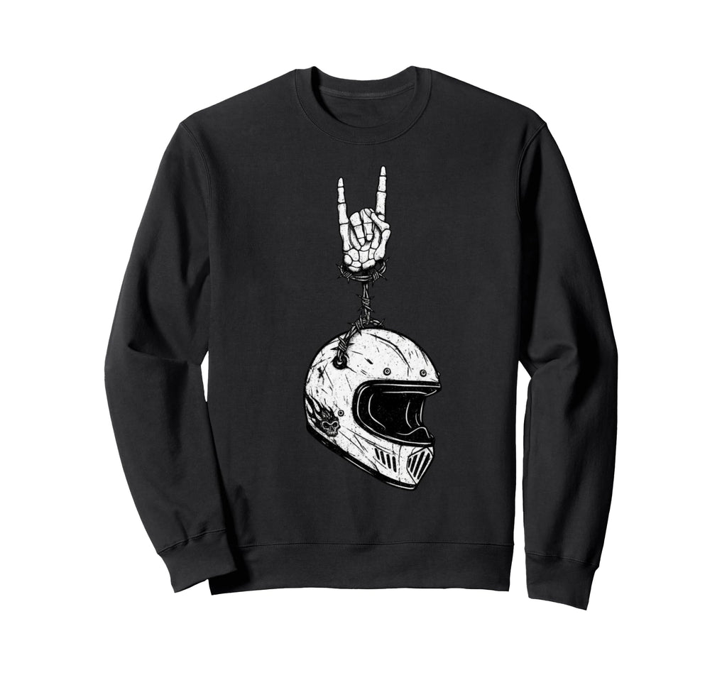 Motorcycle Biker Helmet 90S Alt Metal Sweatshirt - Graphic Print for Adults - T-Shirt, Sweatshirt, Hoodie