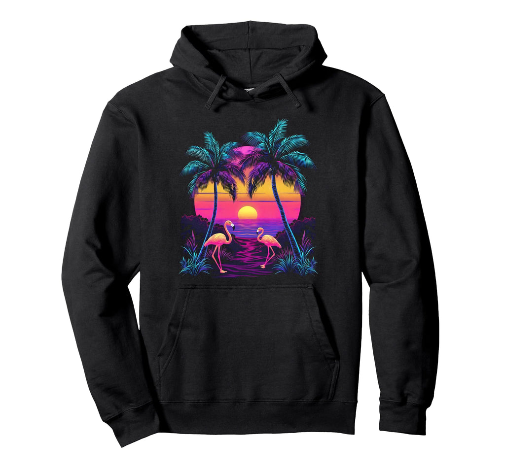 90S Vaporwave Aesthetic Palm Trees Hoodie - Custom Art Print for Adults - T-Shirt, Sweatshirt, Hoodie