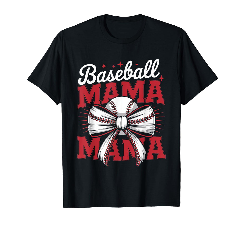 Baseball Mama Coquette Bow Game Day T-Shirt - Custom Art Print for Adults - T-Shirt, Sweatshirt, Hoodie
