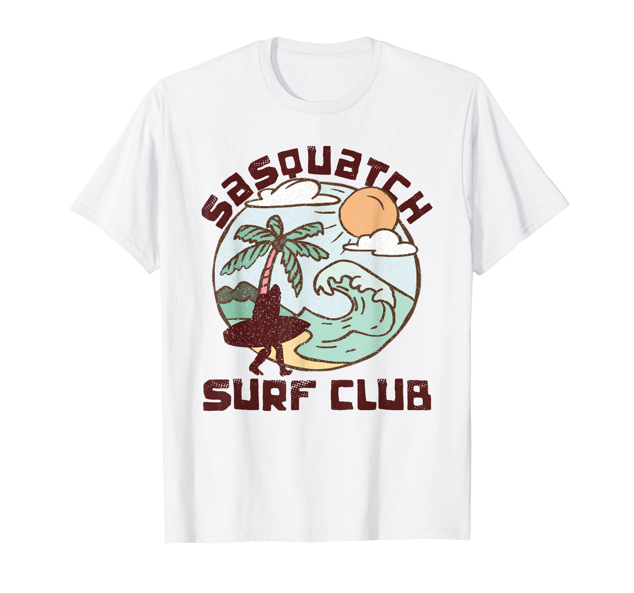 Sasquatch Surf Club Bigfoot Summer Beach T-Shirt - Graphic Print Men Women - T-Shirt, Sweatshirt, Hoodie