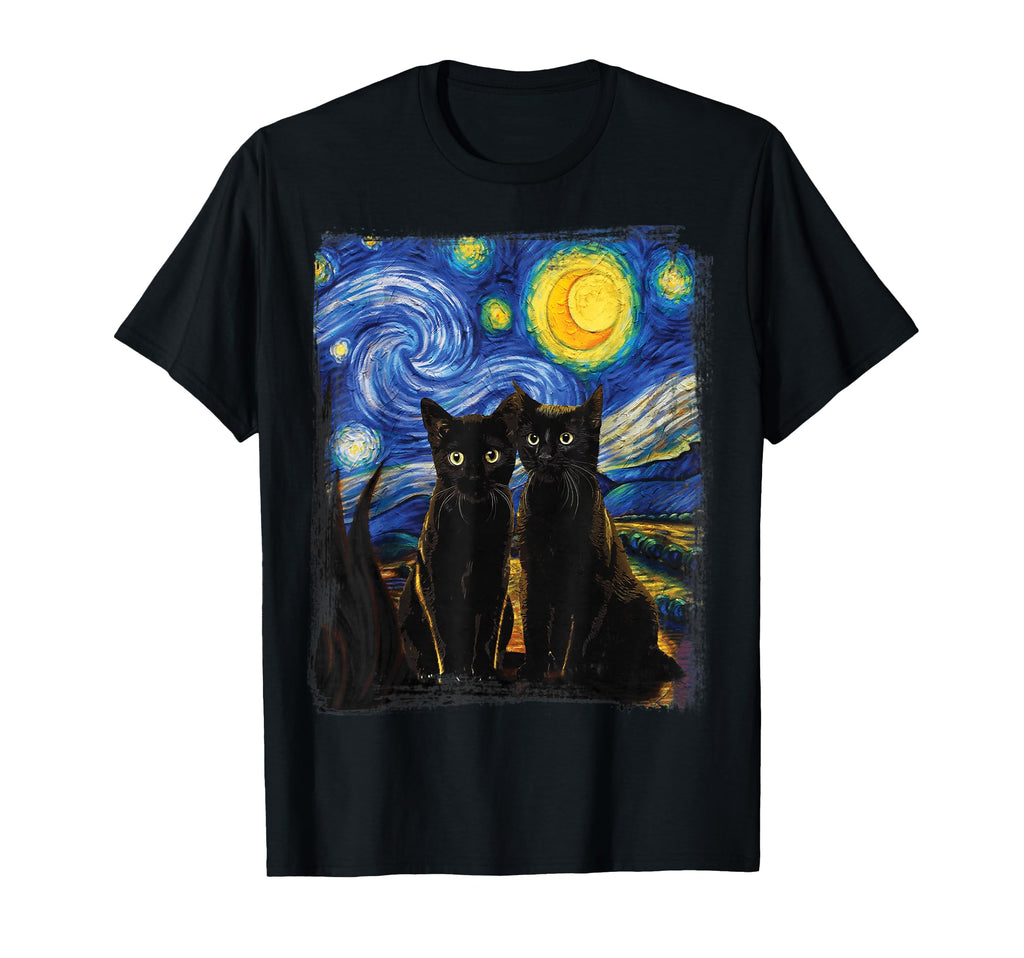 Starry Night Vincent Van Gogh Famous T-Shirt - Graphic Print Men Women - T-Shirt, Sweatshirt, Hoodie