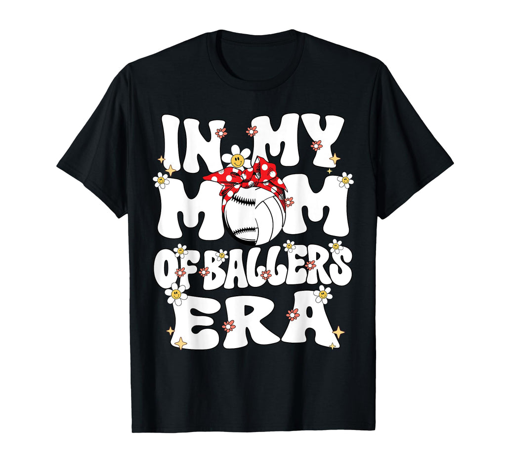My Mom Ballers Era Groovy Volleyball T-Shirt - Novelty Apparel Unisex - T-Shirt, Sweatshirt, Hoodie