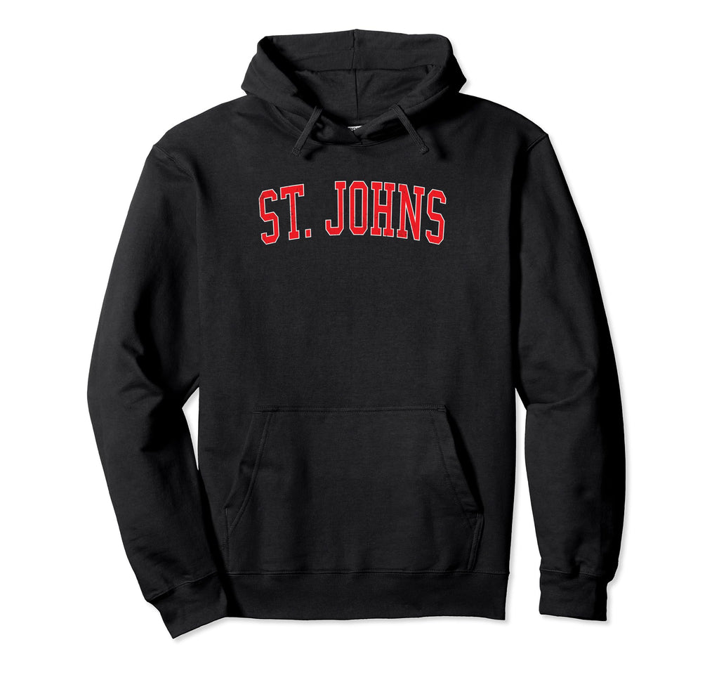 St Johns Mi Distressed Red Varsity Hoodie - Casual Everyday Wear for Adults - T-Shirt, Sweatshirt, Hoodie