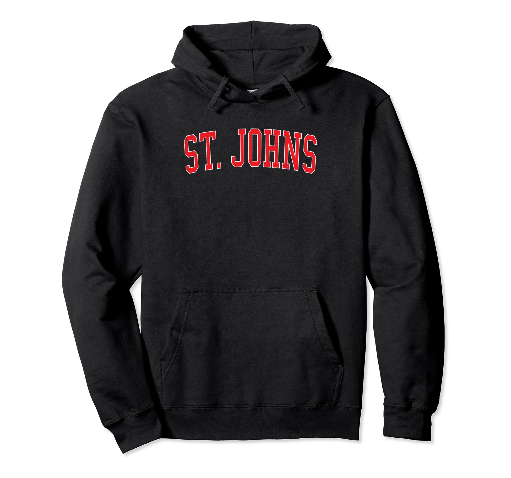 St Johns Mi Distressed Red Varsity Hoodie - Casual Everyday Wear for Adults - T-Shirt, Sweatshirt, Hoodie