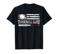Baseball Dad American Flag Patriotic T-Shirt - Custom Art Print Men Women - T-Shirt, Sweatshirt, Hoodie