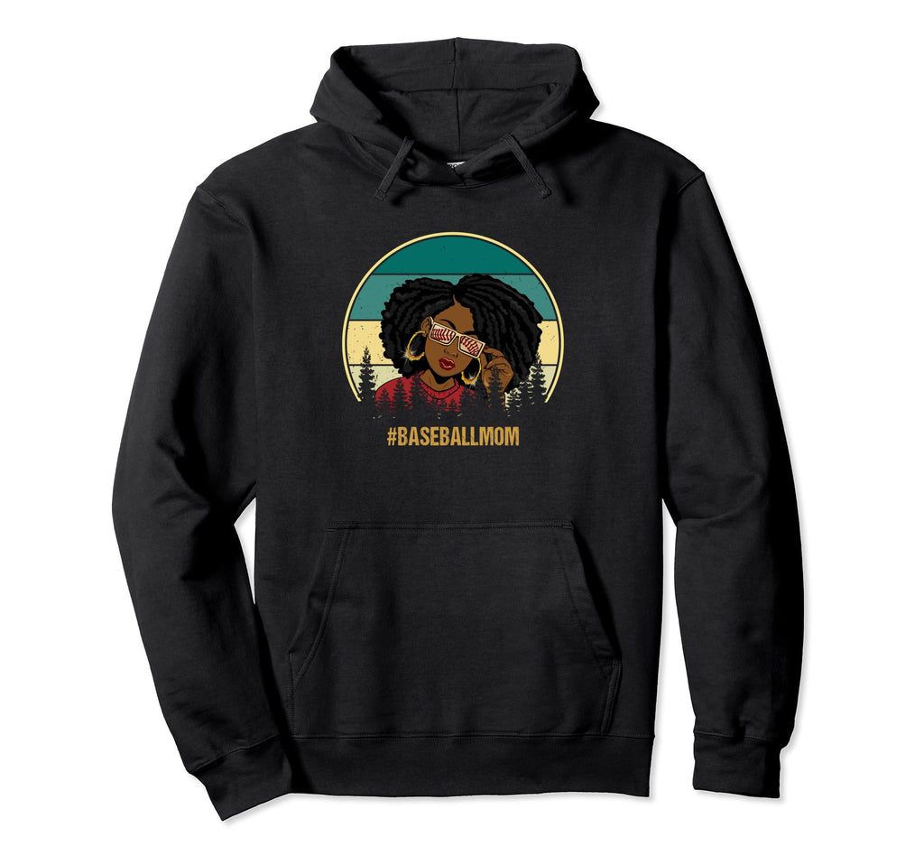 Black Baseball Mom Baseball Mom Lover Hoodie - Custom Art Print for Adults - T-Shirt, Sweatshirt, Hoodie