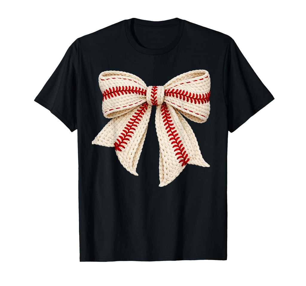 Baseball Coquette Bow Yarn Game Day Team T-Shirt - Graphic Print Unisex - T-Shirt, Sweatshirt, Hoodie