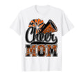 Cheer Mom Orange Leopard Cheerleader T-Shirt - Minimalist Print Men Women - T-Shirt, Sweatshirt, Hoodie