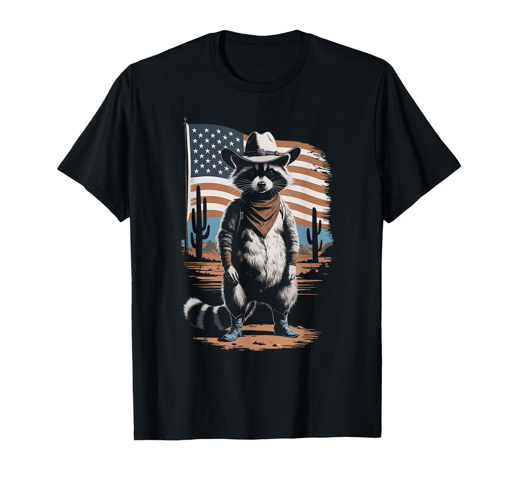 Racoon Trash Panda Cowboy Western T-Shirt - Fun Novelty Design Unisex - T-Shirt, Sweatshirt, Hoodie