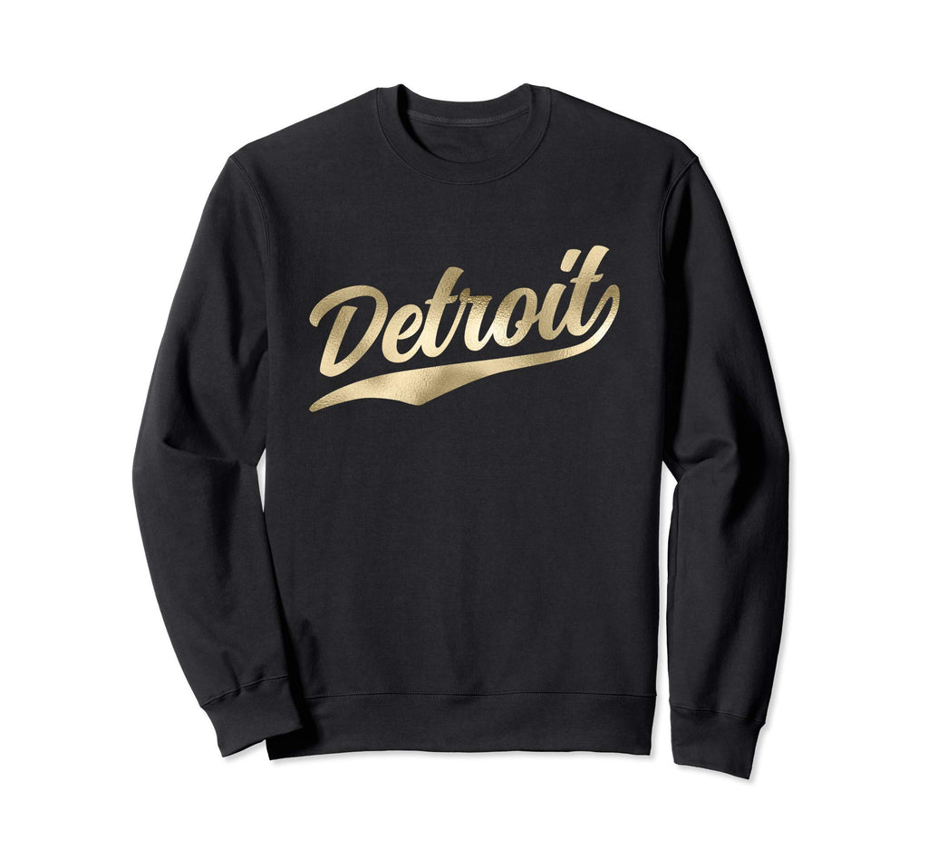 Detroit Michigan 1970S Glam Text Sweatshirt - Trendy Graphic for Adults - T-Shirt, Sweatshirt, Hoodie