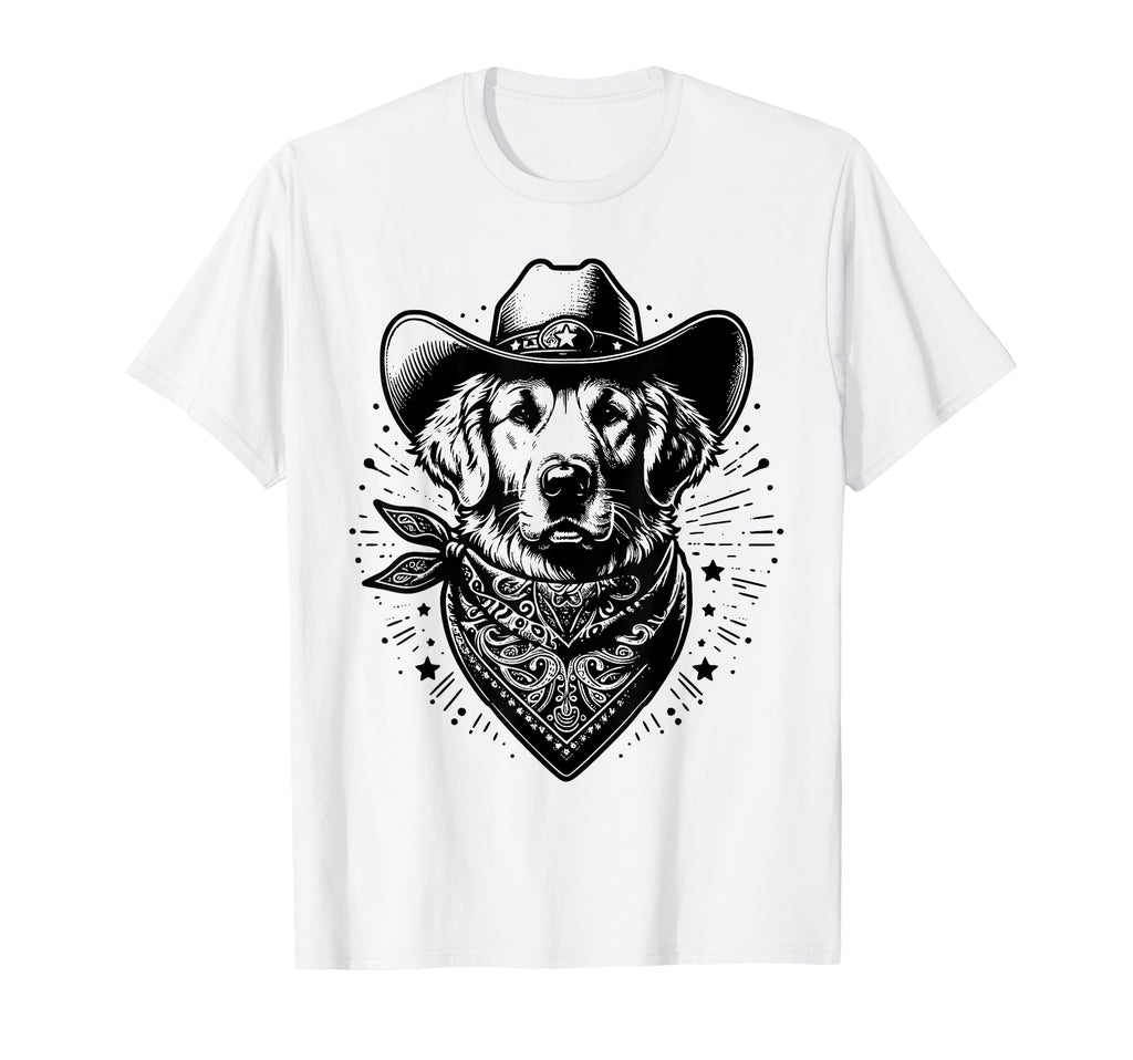 Funny Golden Retriever Cowboy Western T-Shirt - Aesthetic Graphic Unisex - T-Shirt, Sweatshirt, Hoodie