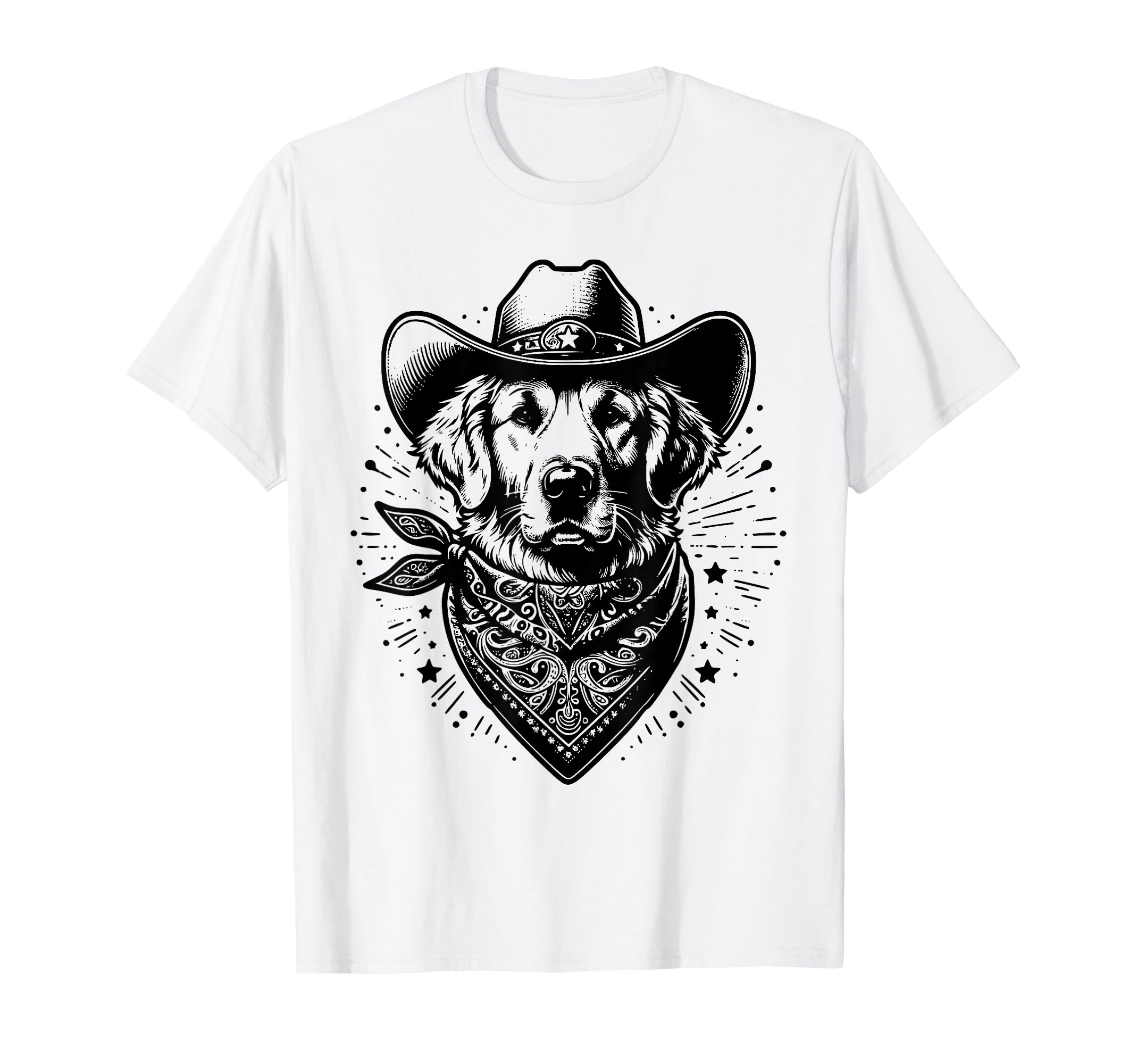 Funny Golden Retriever Cowboy Western T-Shirt - Aesthetic Graphic Unisex - T-Shirt, Sweatshirt, Hoodie
