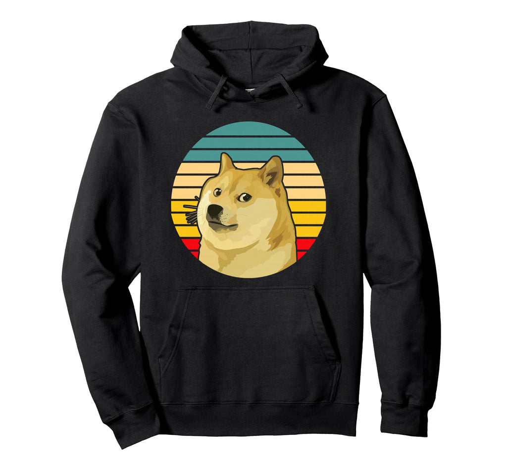 Dogecoin Crypto Logo Sunset Hoodie - Unique Graphic for Adults - T-Shirt, Sweatshirt, Hoodie