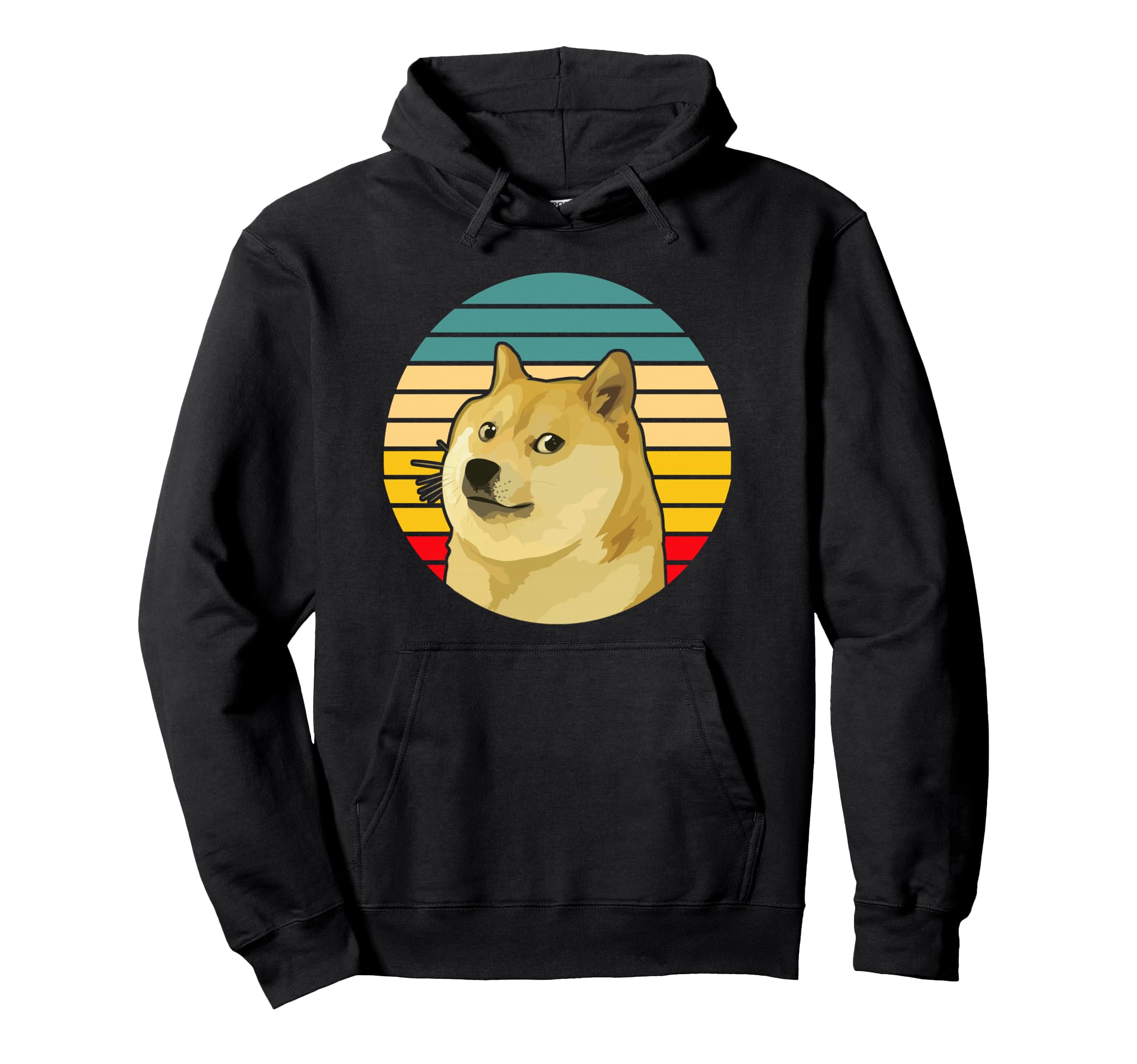 Dogecoin Crypto Logo Sunset Hoodie - Unique Graphic for Adults - T-Shirt, Sweatshirt, Hoodie