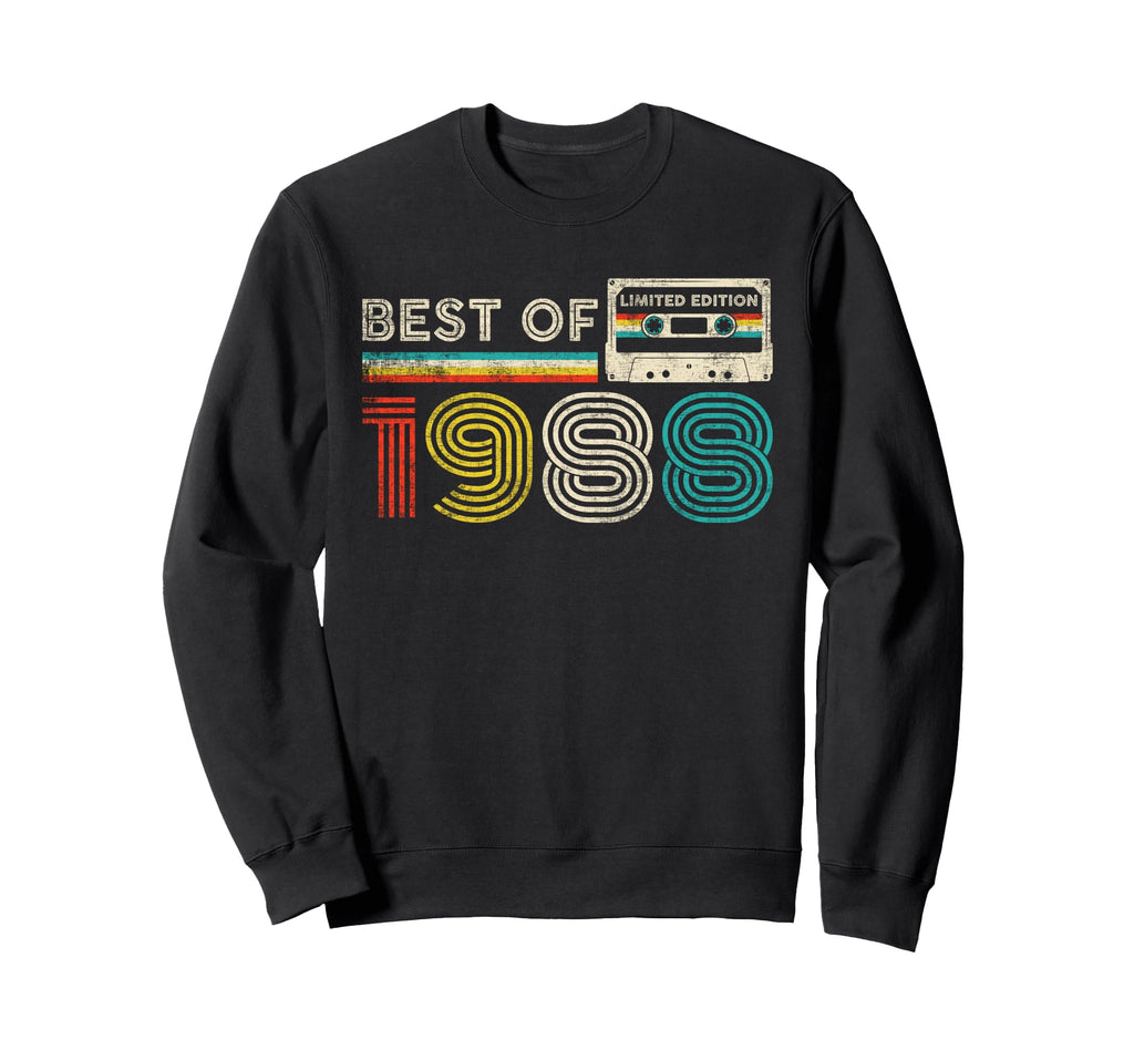 Best 1988 Birthday 1988 Cassette Sweatshirt - Novelty Apparel Men Women - T-Shirt, Sweatshirt, Hoodie