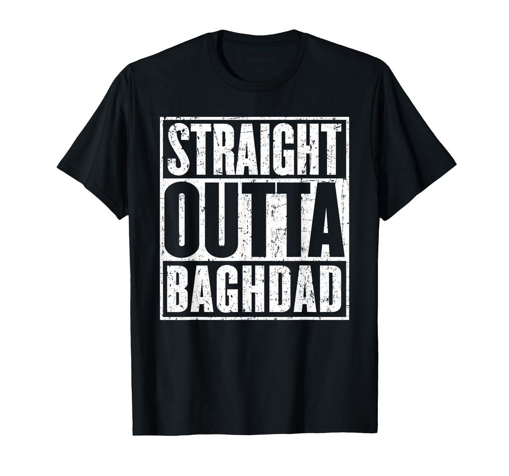 Straight Outta Baghdad Distressed T-Shirt - Trendy Graphic for Adults - T-Shirt, Sweatshirt, Hoodie