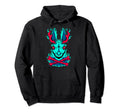 Death Metal Rabbit Scary Evil Goth Hoodie - Minimalist Print for Adults - T-Shirt, Sweatshirt, Hoodie