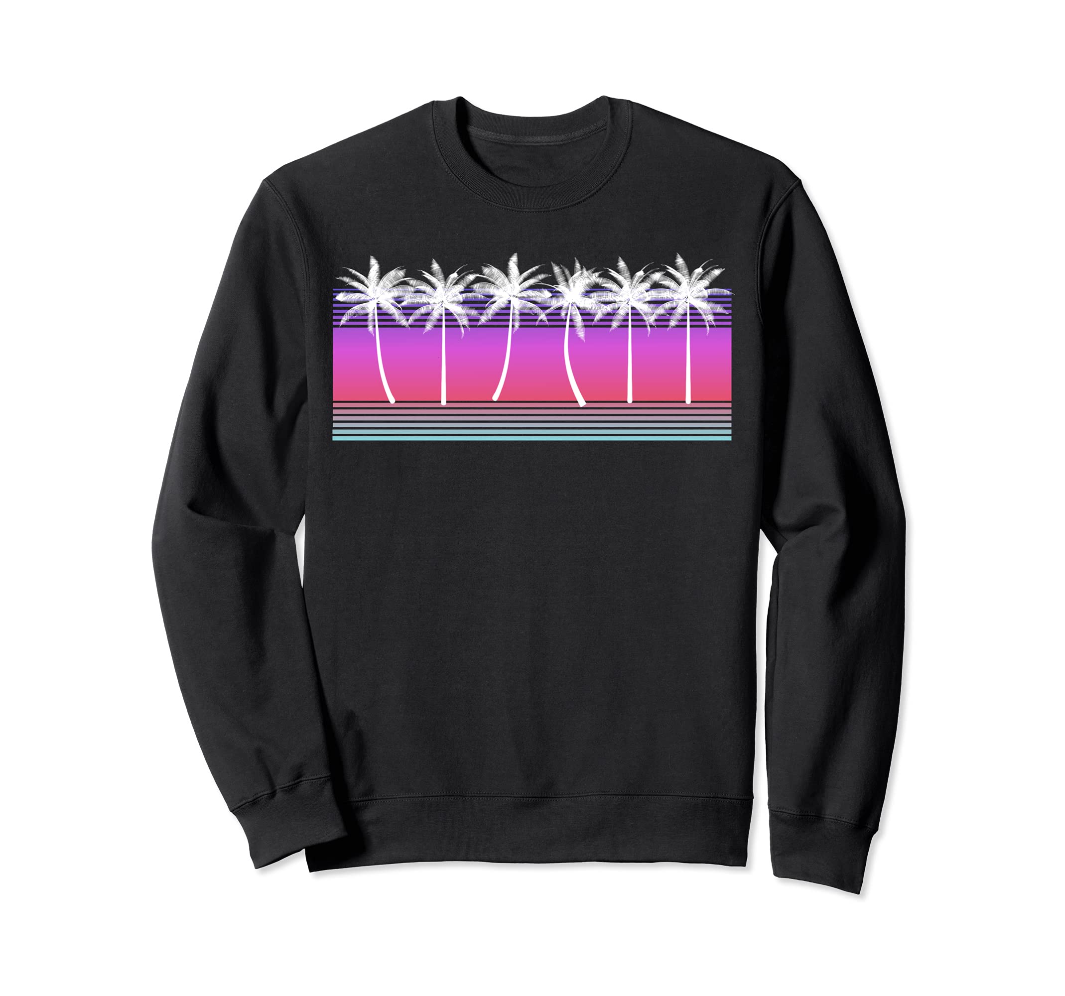 Palm Trees 80S 90S Vaporwave Sweatshirt - Novelty Apparel for Adults - T-Shirt, Sweatshirt, Hoodie