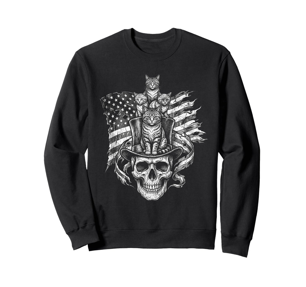 Skull Cat Skeleton Kitty Kitten Sweatshirt - Graphic Print for Adults - T-Shirt, Sweatshirt, Hoodie