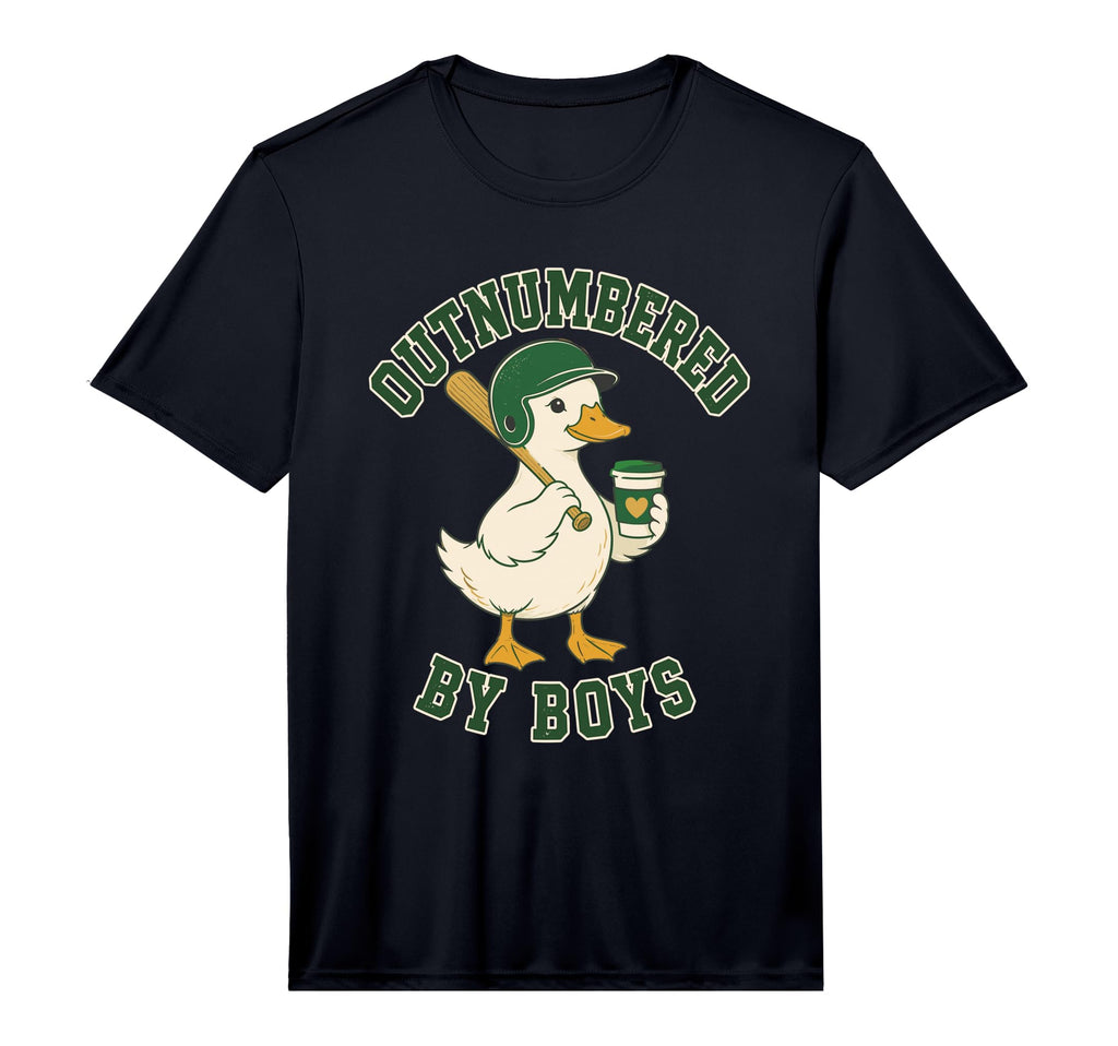 Outnumbered Baseball Duck Coffee Mom T-Shirt - Custom Art Print for Adults - T-Shirt, Sweatshirt, Hoodie