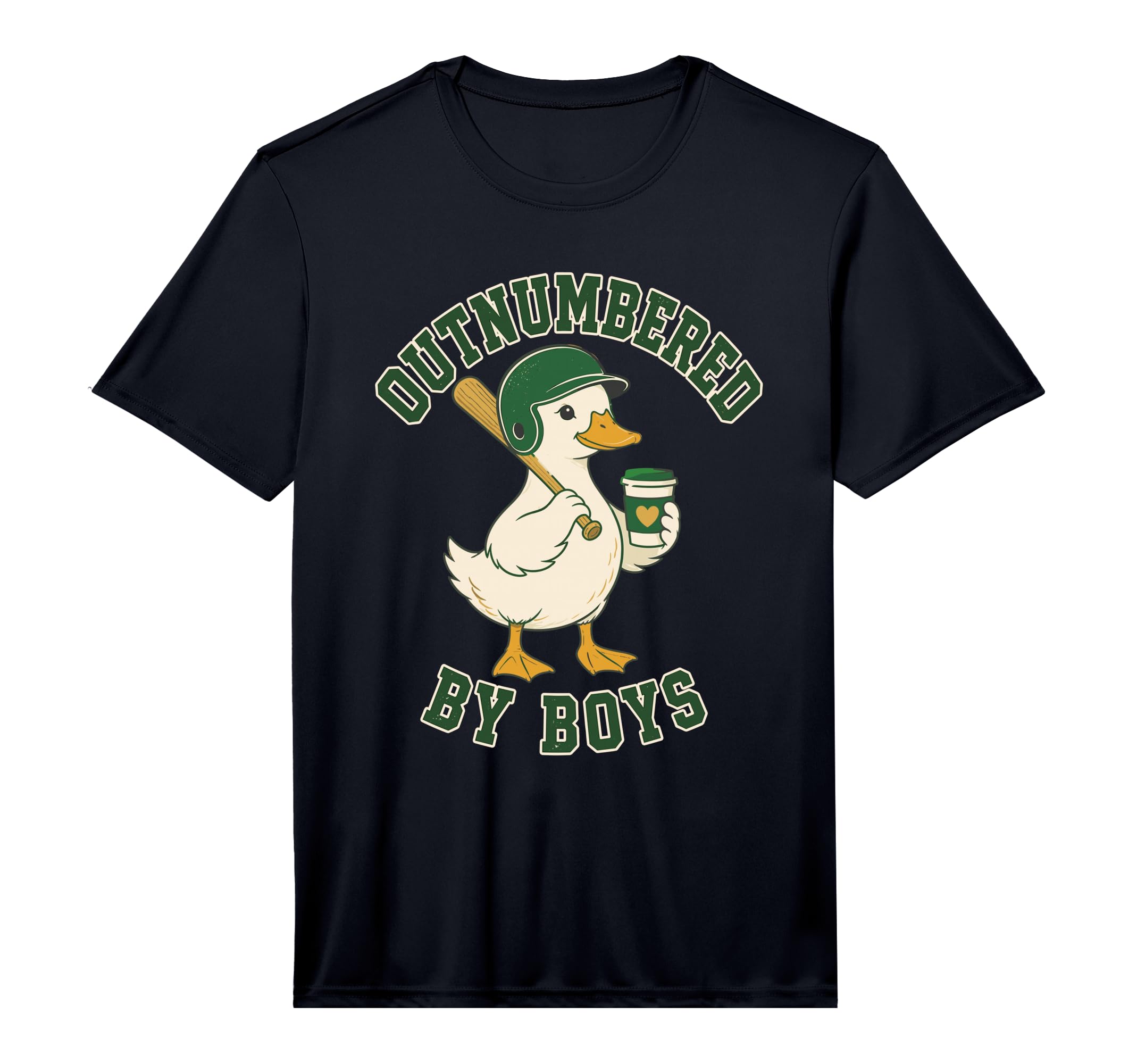 Outnumbered Baseball Duck Coffee Mom T-Shirt - Custom Art Print for Adults - T-Shirt, Sweatshirt, Hoodie