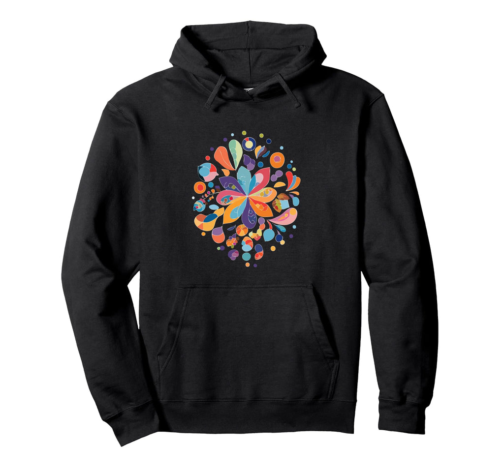 Boho Burst Abstract Art Colorful Flower Hoodie - Minimalist Print Unisex - T-Shirt, Sweatshirt, Hoodie