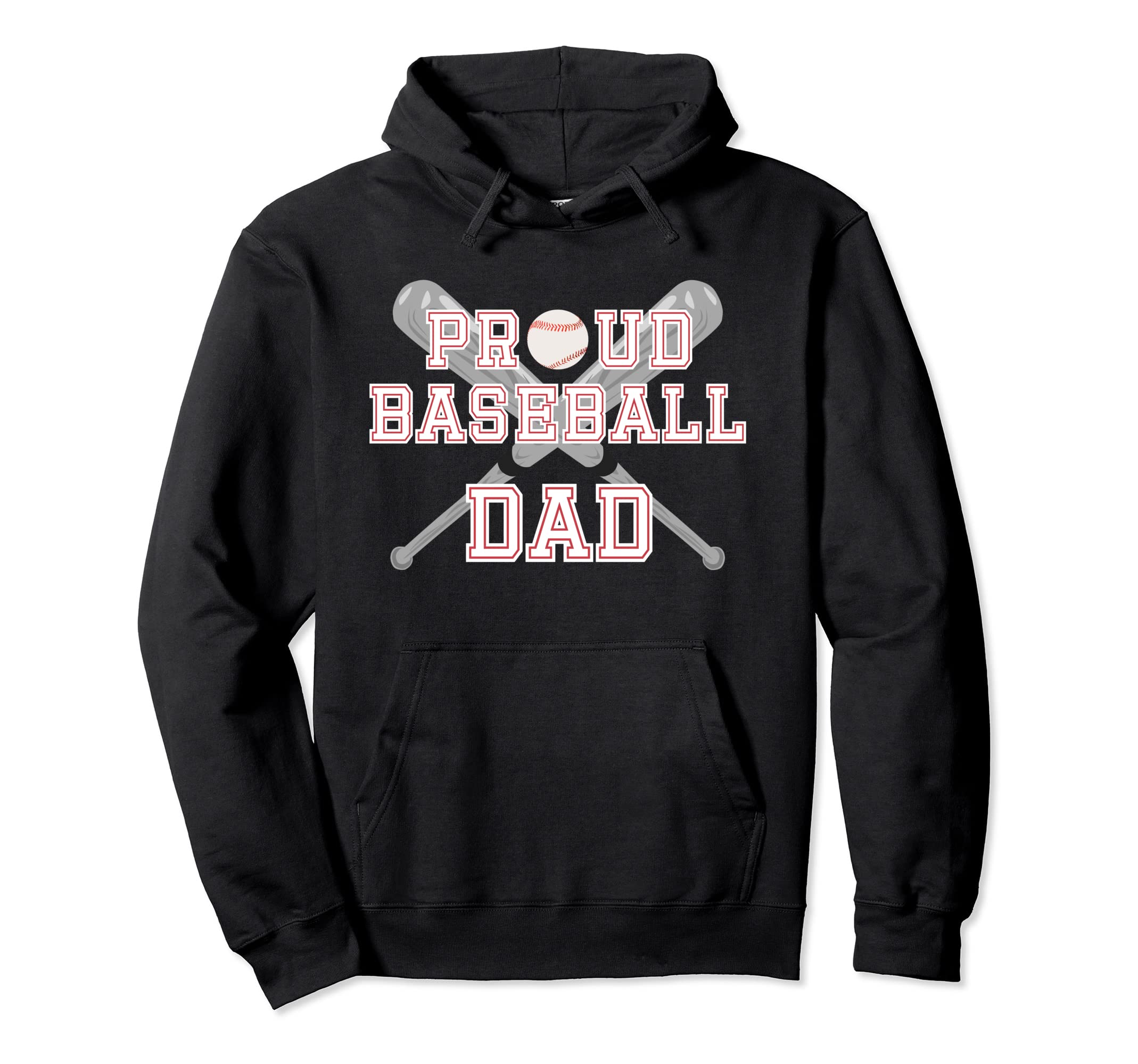 Baseball Sports Proud Baseball Dad Hoodie - Minimalist Print for Adults - T-Shirt, Sweatshirt, Hoodie