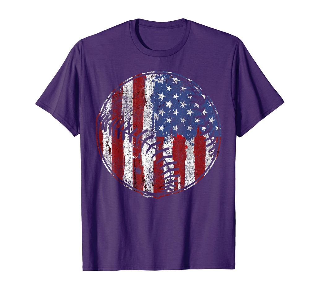 Baseball Player Usa American Flag 4Th July T-Shirt - Unique Graphic Unisex - T-Shirt, Sweatshirt, Hoodie