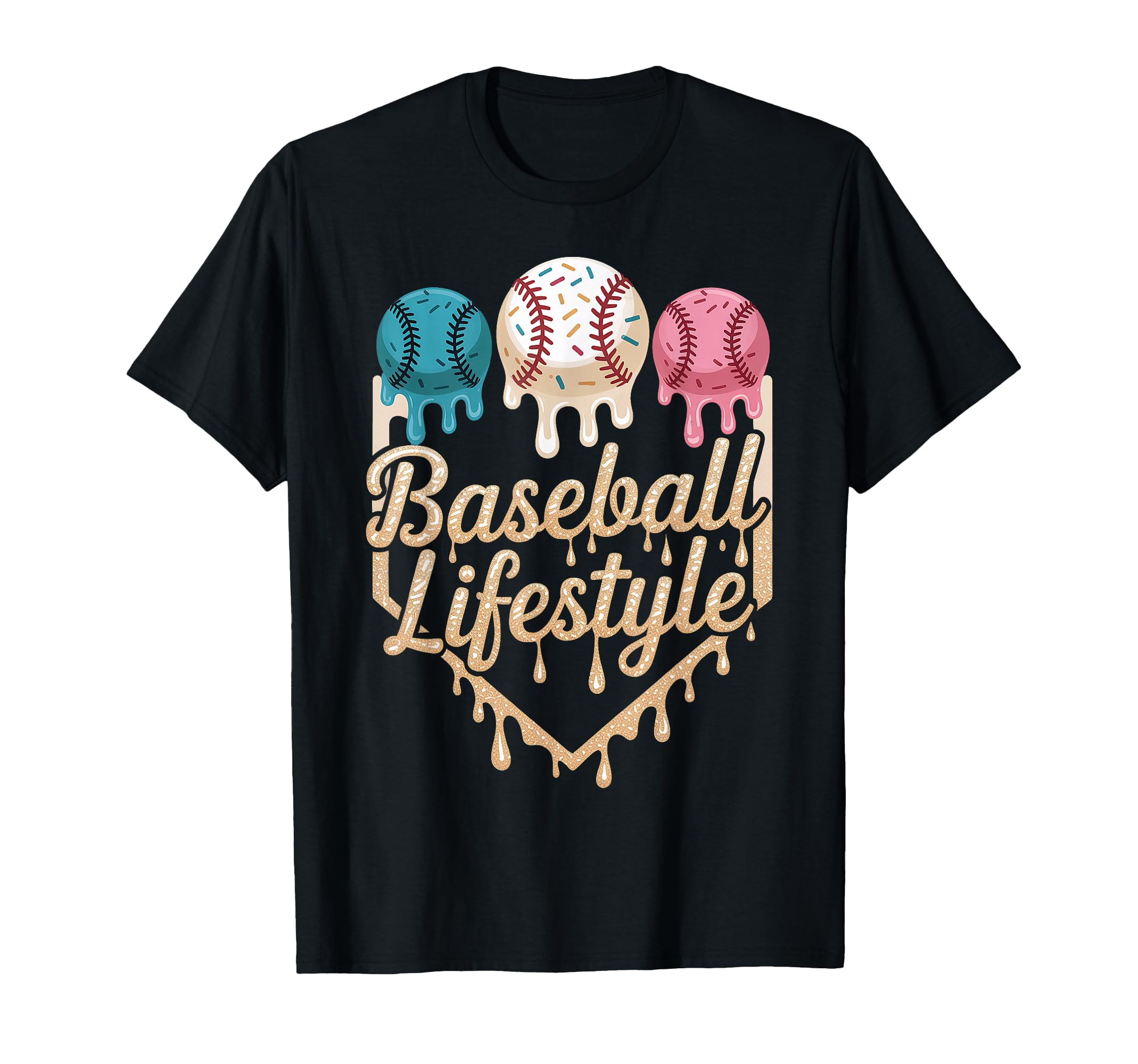 Baseball Drip Icecream T Shir T T-Shirt - Casual Everyday Wear Unisex - T-Shirt, Sweatshirt, Hoodie