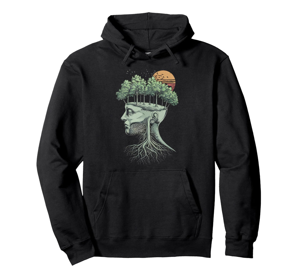 Human Tree Nature Funny Artistic Sunset Hoodie - Unique Graphic Men Women - T-Shirt, Sweatshirt, Hoodie