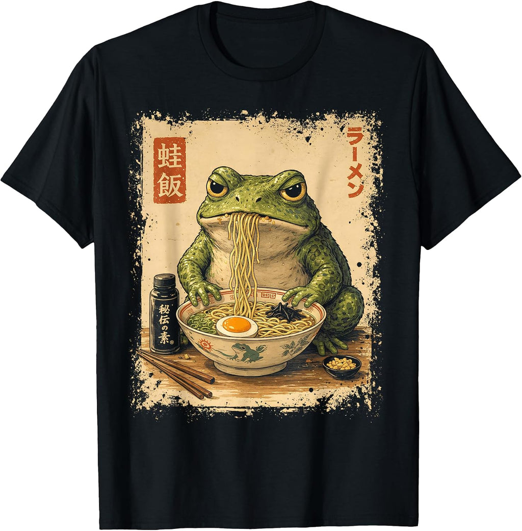 Grumpy Frog Ramen Graphics - Adult & Kids T-Shirts, Sweatshirts & Hoodies apparel design preview 1