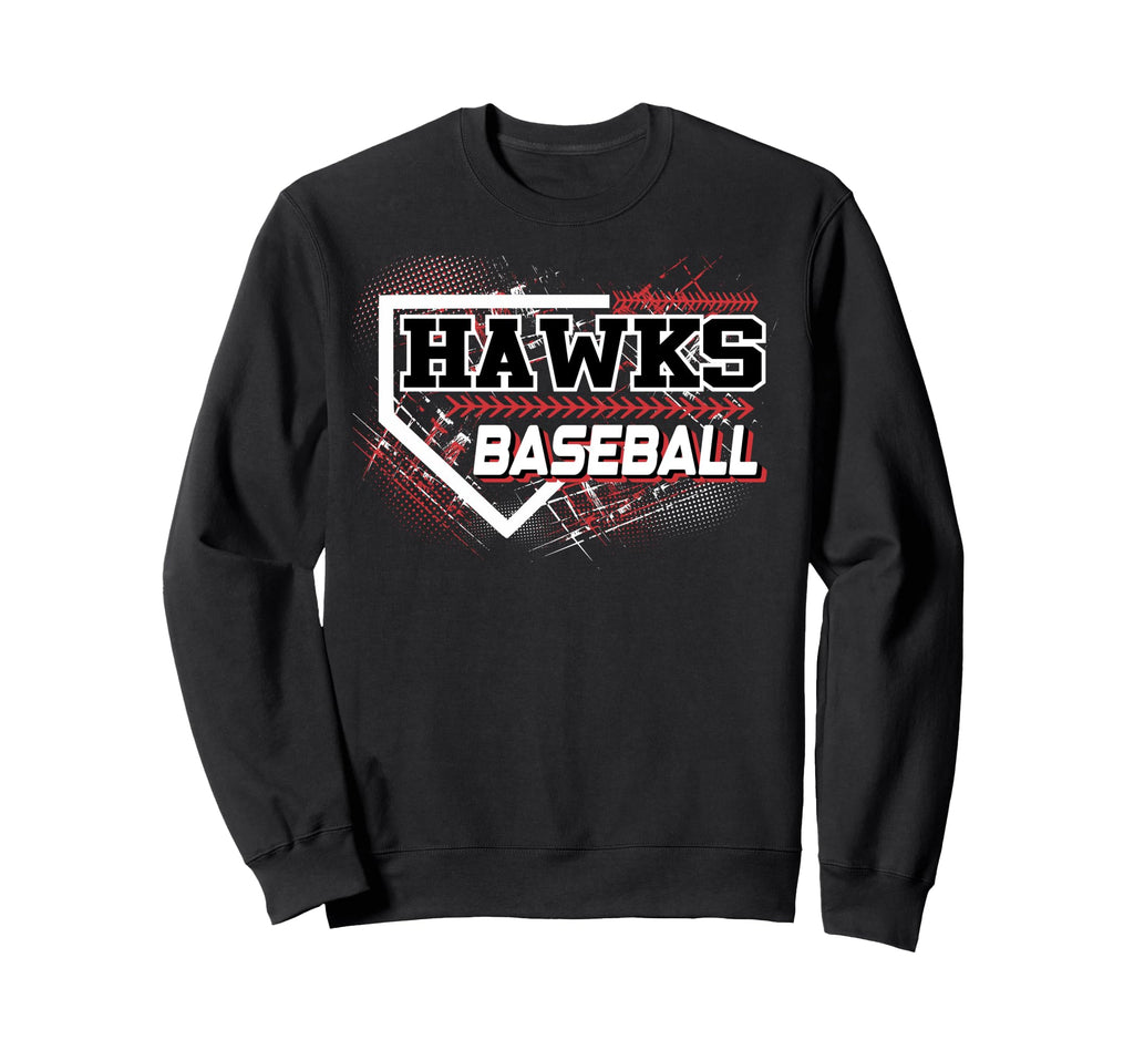 Hawks Baseball Home Plate Red Hawk Sweatshirt - Streetwear Style Men Women - T-Shirt, Sweatshirt, Hoodie