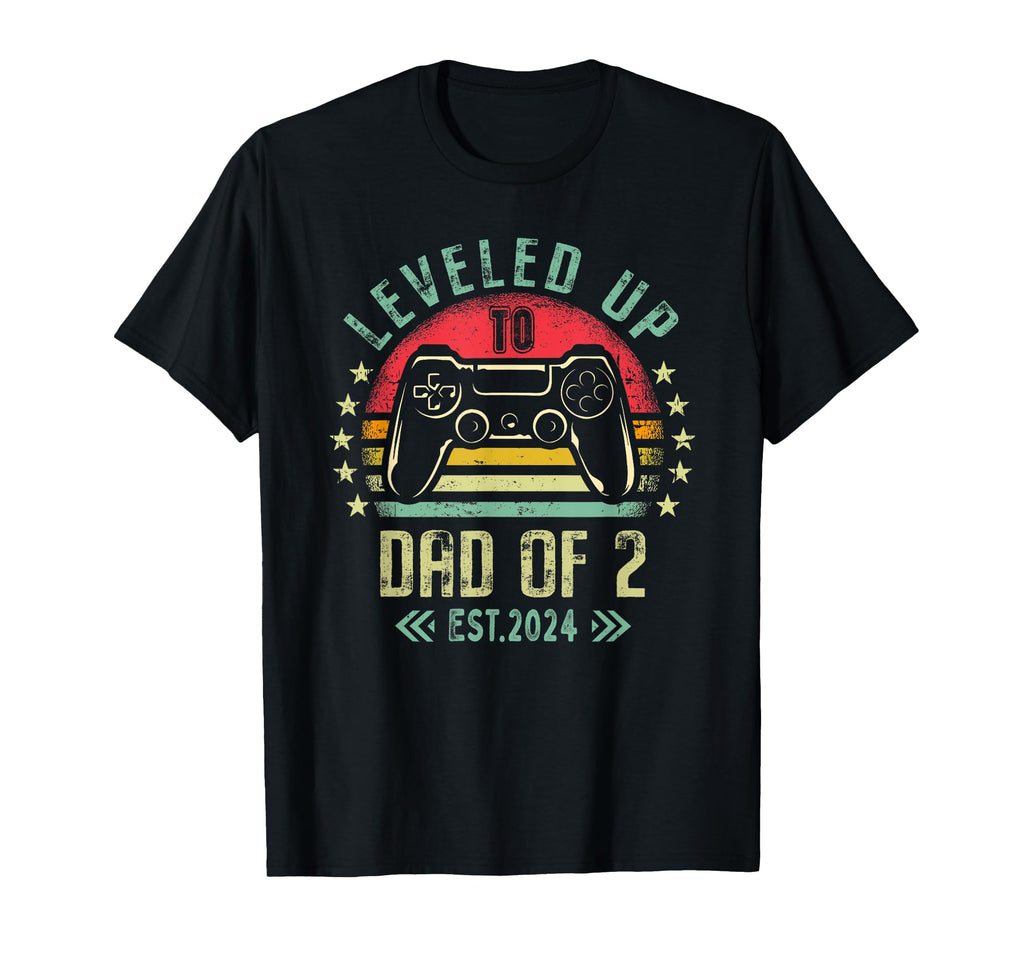 Leveled Up To Dad 2 Daddy Again 2024 T-Shirt - Minimalist Print Unisex - T-Shirt, Sweatshirt, Hoodie