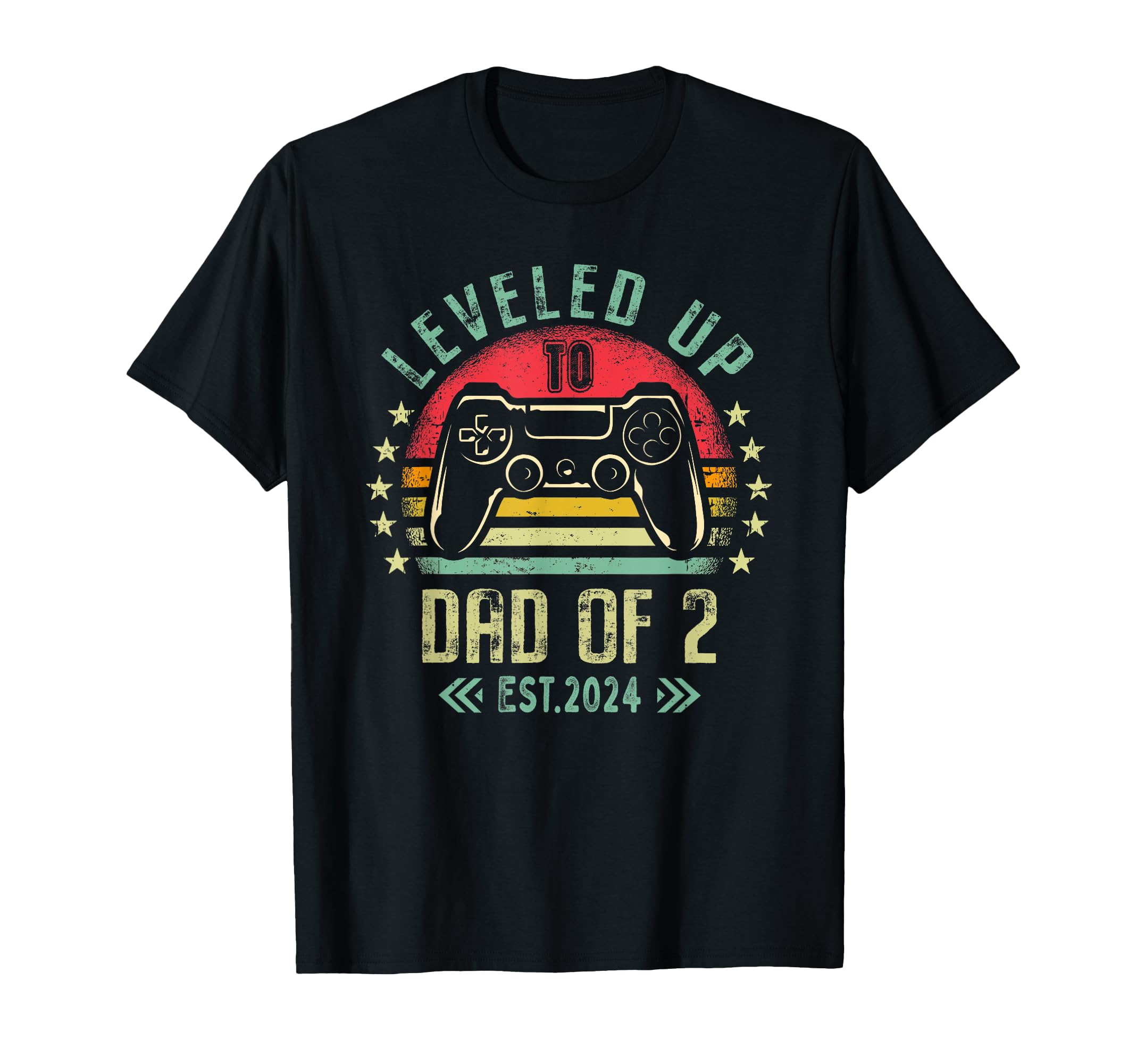 Leveled Up To Dad 2 Daddy Again 2024 T-Shirt - Minimalist Print Unisex - T-Shirt, Sweatshirt, Hoodie