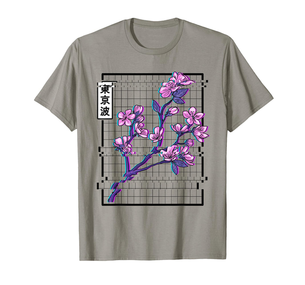 Cherry Blossom Glitch Pastel Japan Art T-Shirt - Unique Graphic Men Women - T-Shirt, Sweatshirt, Hoodie