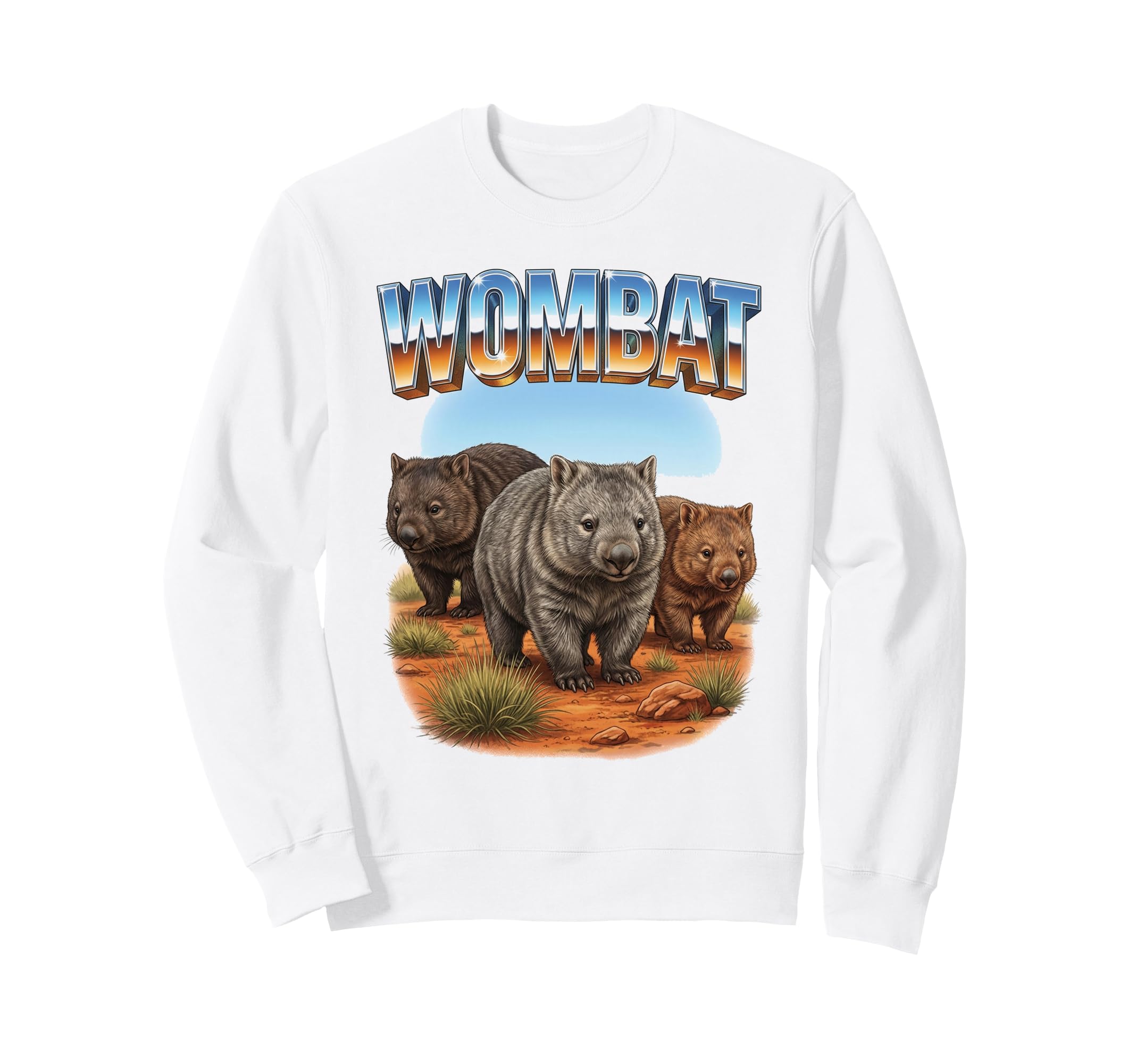 Wombat 70S 90S Wombat Animal Lover Sweatshirt - Graphic Print Men Women - T-Shirt, Sweatshirt, Hoodie