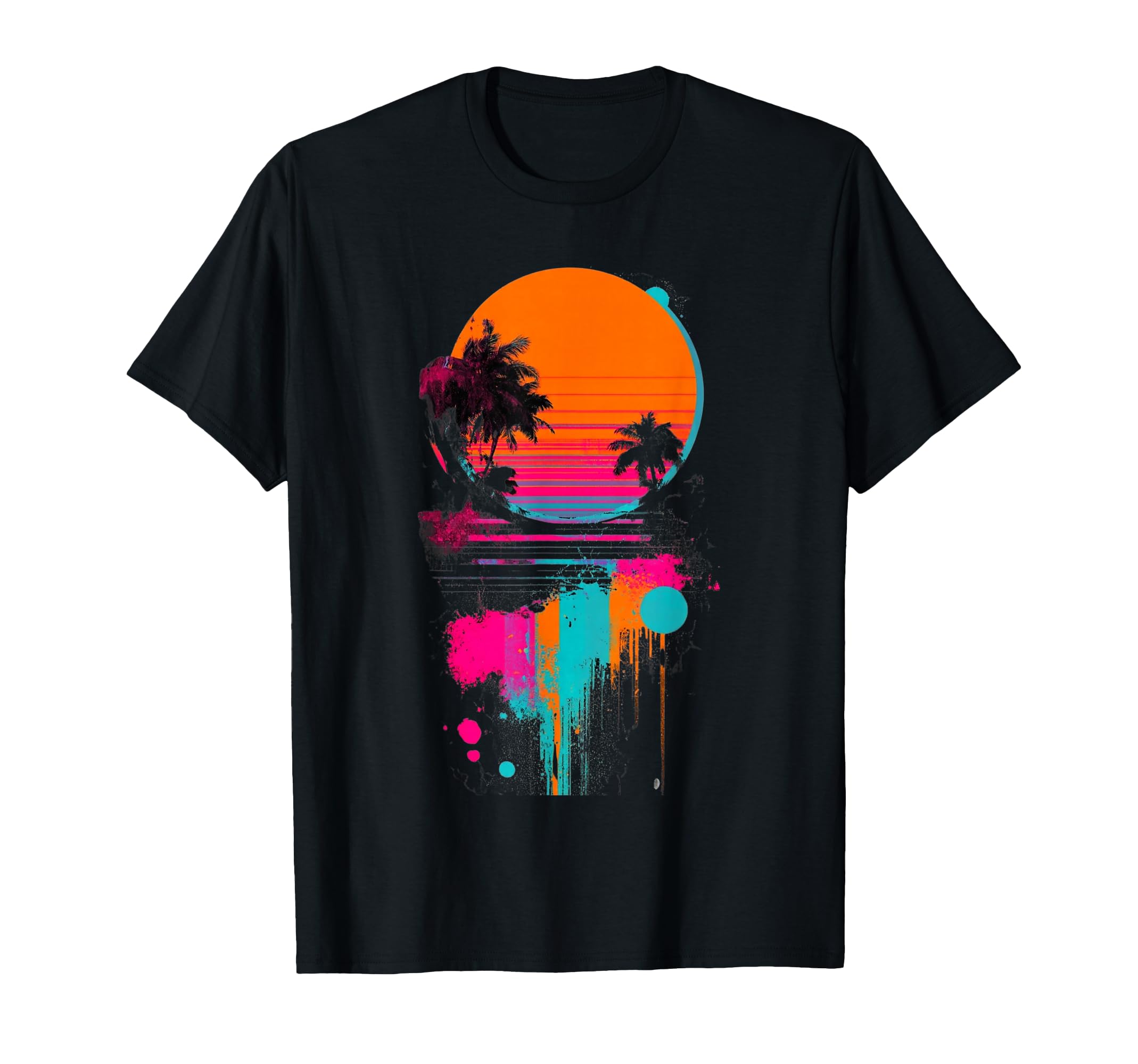 Sunset Palm Trees T-Shirt - Casual Everyday Wear Unisex - T-Shirt, Sweatshirt, Hoodie