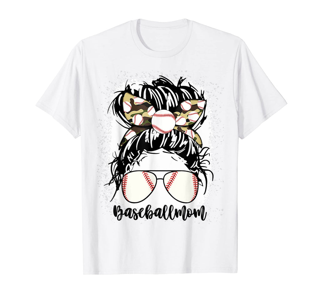 Bleached Baseball Mom Life T-Shirt - Casual Everyday Wear Men Women - T-Shirt, Sweatshirt, Hoodie