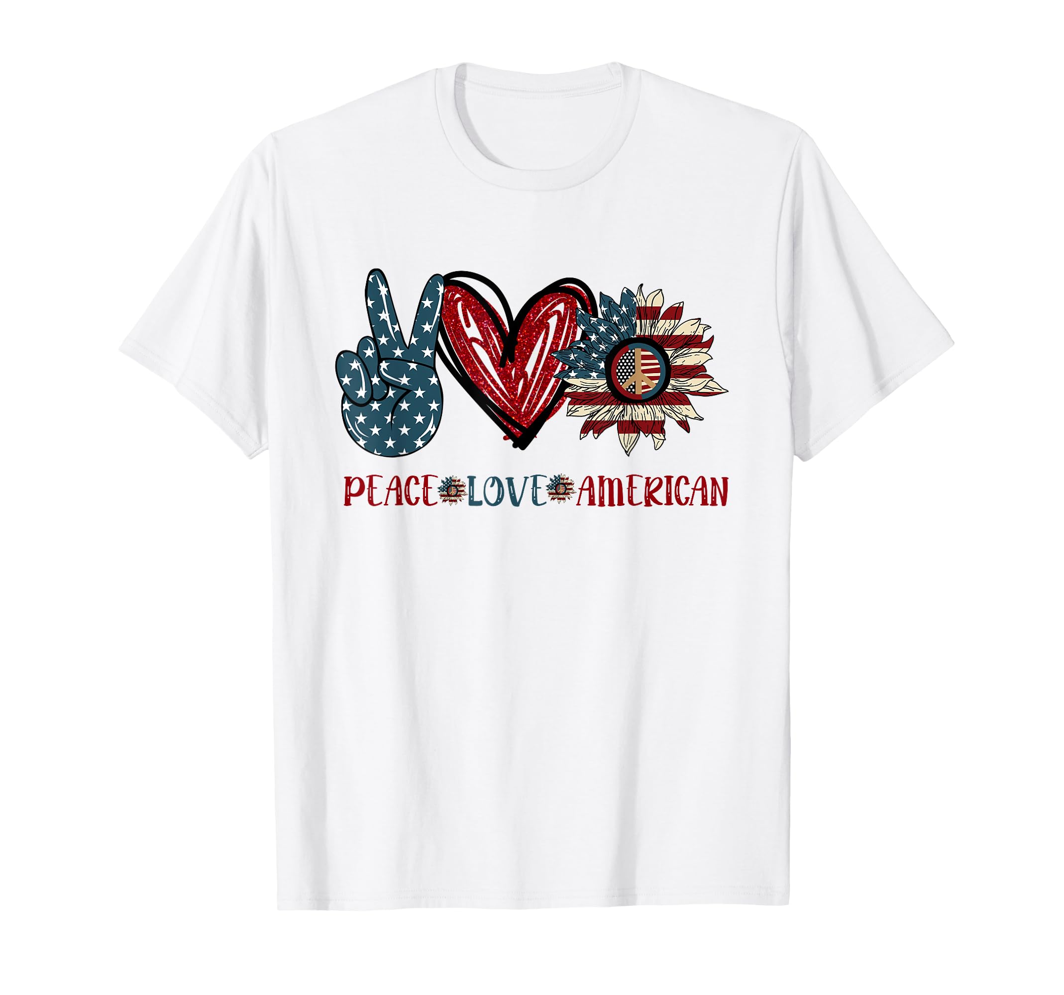 Patriotic Usa Flag Sunflower 4Th July T-Shirt - Fun Novelty Design Unisex - T-Shirt, Sweatshirt, Hoodie