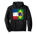 France Brazil Flags Half Brazilian French Hoodie - Minimalist Print Unisex - T-Shirt, Sweatshirt, Hoodie