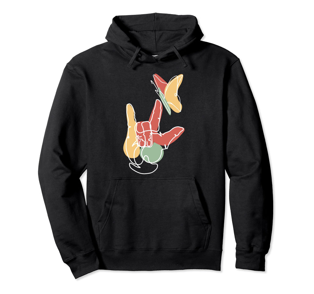 I Love You Sign Language Asl Boho Hoodie - Custom Art Print Men Women - T-Shirt, Sweatshirt, Hoodie