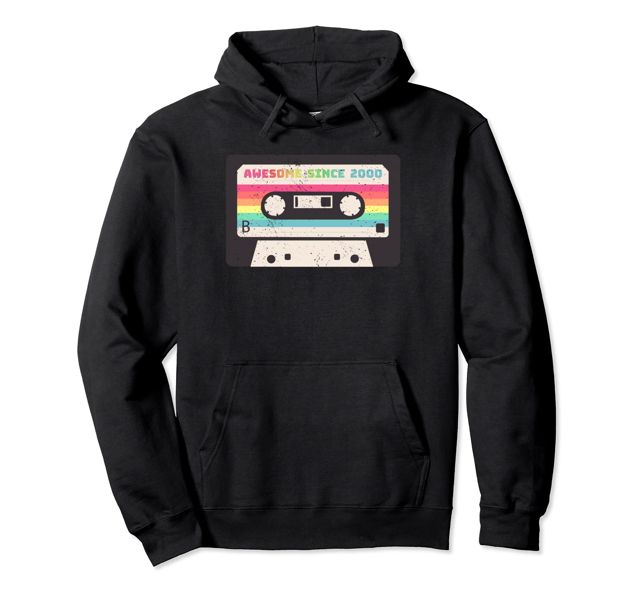 Awesome Since 2000 Cassette Tape And Hoodie - Trendy Graphic for Adults - T-Shirt, Sweatshirt, Hoodie