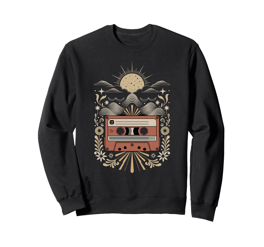 Bohemian Art Cassette Player Sweatshirt - Custom Art Print for Adults - T-Shirt, Sweatshirt, Hoodie
