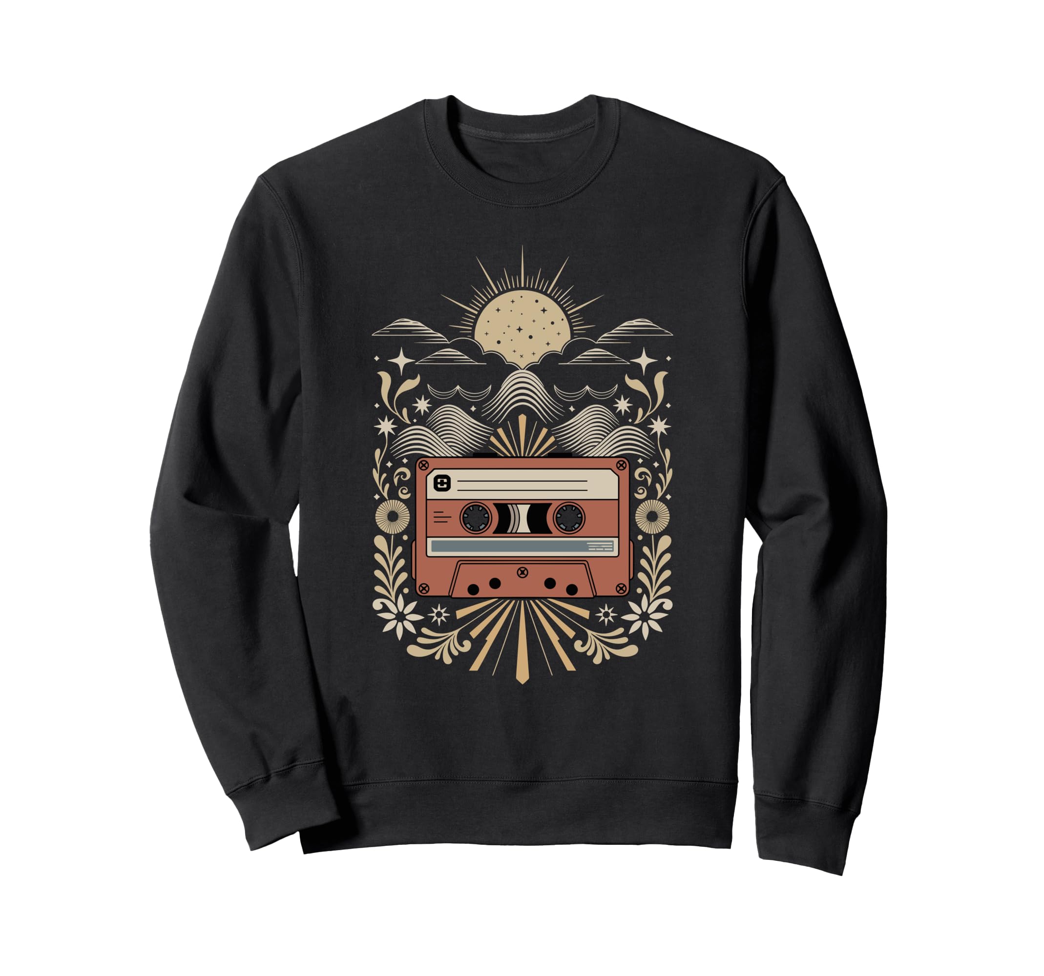 Bohemian Art Cassette Player Sweatshirt - Custom Art Print for Adults - T-Shirt, Sweatshirt, Hoodie