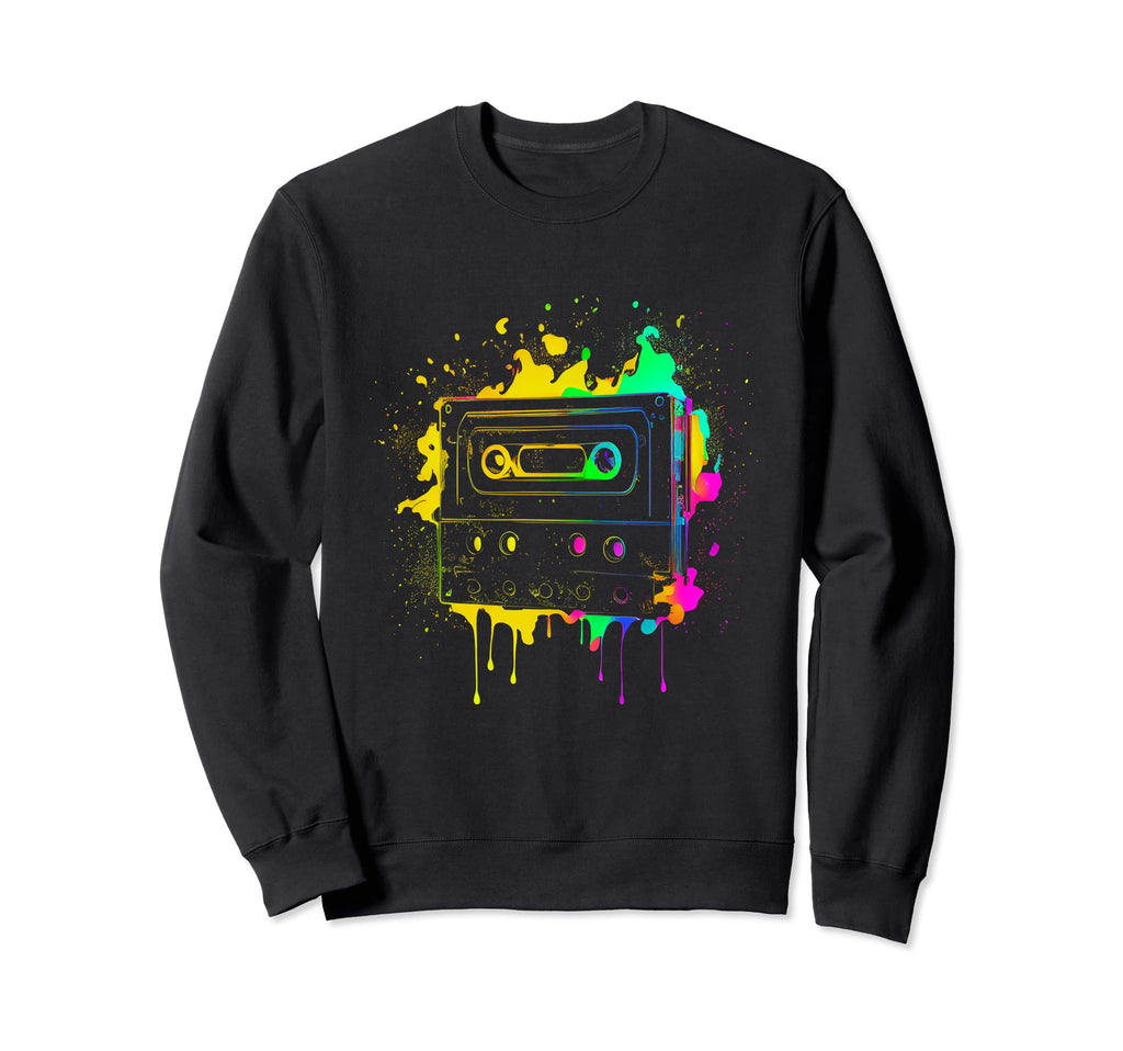 80S 90S Party Disguise Cassette Tape Sweatshirt - Graphic Print Unisex - T-Shirt, Sweatshirt, Hoodie