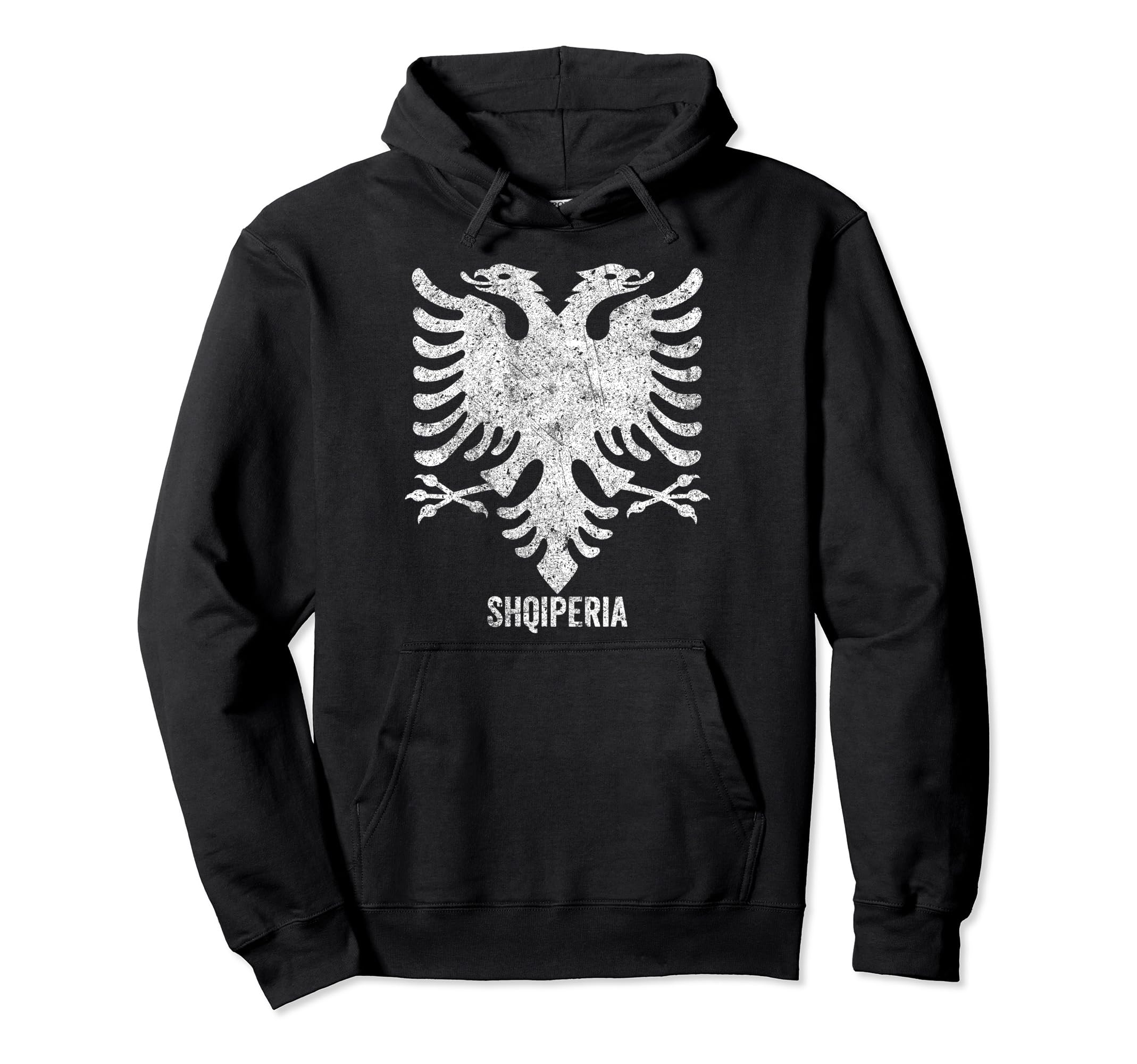 Albanian Flag Albania Distressed Eagle Flag Hoodie - Graphic Print Unisex - T-Shirt, Sweatshirt, Hoodie
